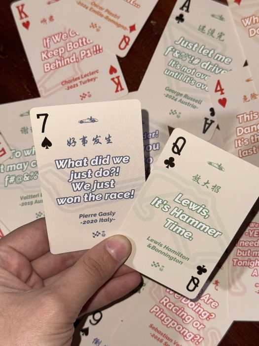 Игровые карты в тематике Формула1