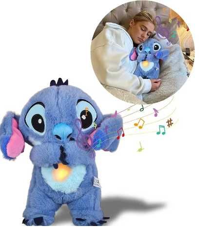 Плюшена Дишаща играчка Стич със светлина, Плюшена играчка Стич, 30см