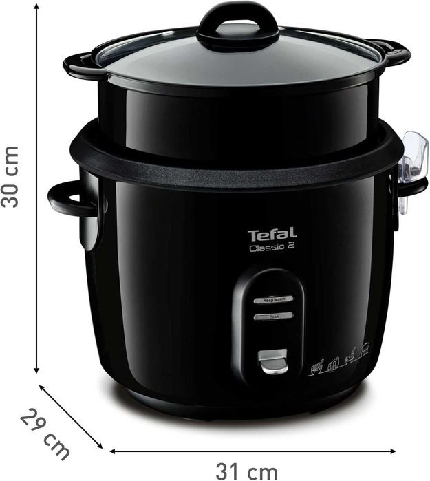Оризовар Tefal RK103811, 600W, 5л, Функция загряване, Готвене на пара