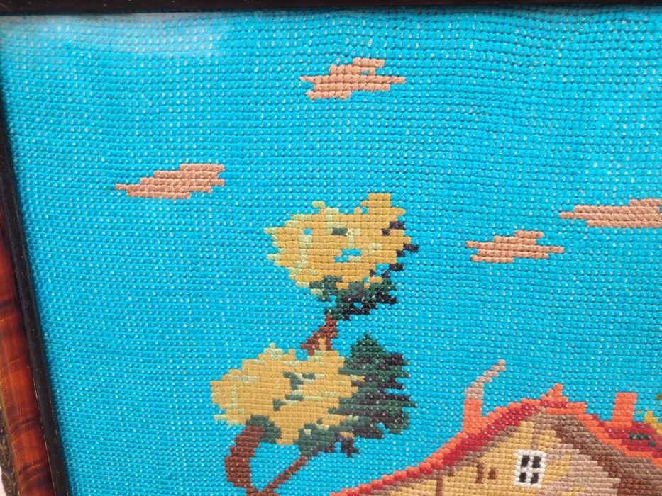 Tablou lucrat manual, 60+ ani vechime