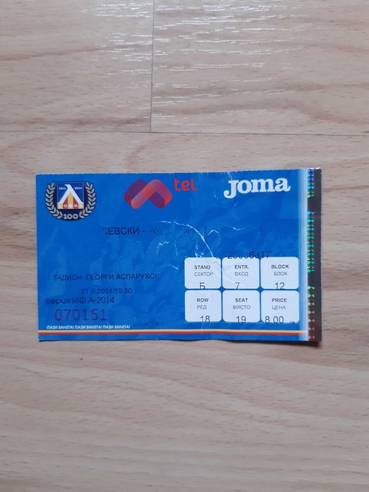 Билети от мачове на различни отбори, много стари