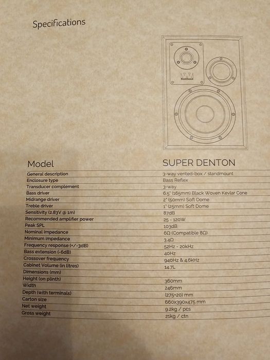 Boxe Wharfedale Super Denton NUC / Walnut - garantie 2028 Avstore