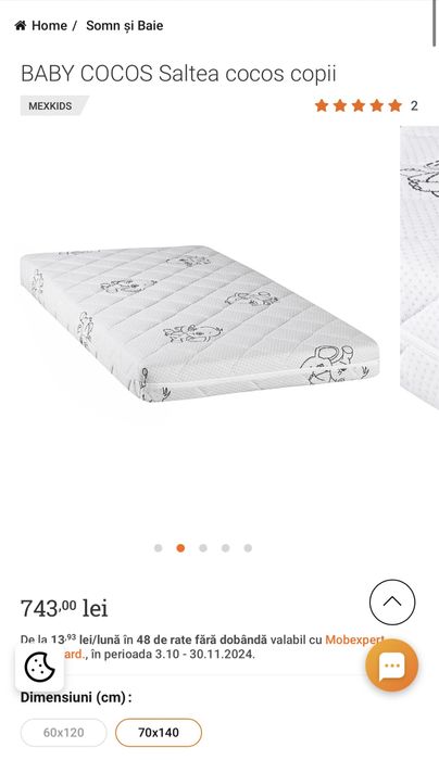 Vand patut bebe Mobexpert si saltea inclusa Mobexpert