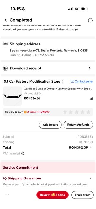 Vand difuzor bara spate Golf 7 GTD GTI