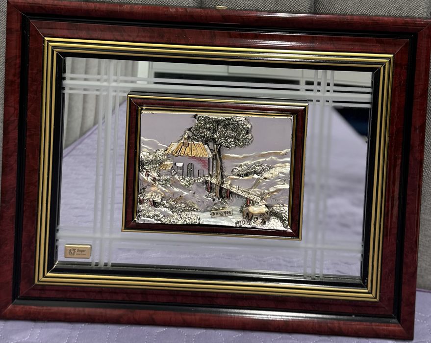 Итальянское серебрянное панно