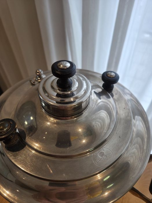 Samovar rusesc vechi A. Morozov – nichelat, complet, stare foarte bună