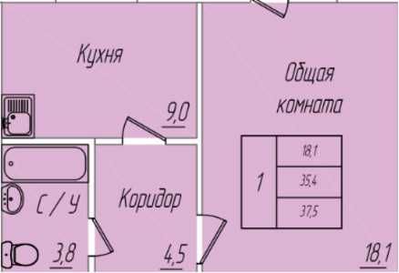 Продажа 1-комнатной квартиры