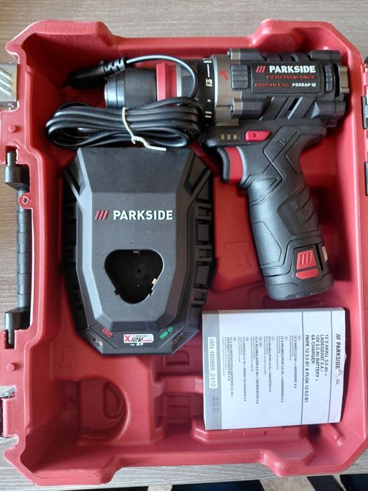 Нов Безчетков винтоверт Parkside Performance 12V батерия 12V2.5Ah и зарядно 12V 6A