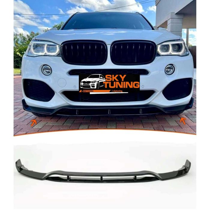 Преден лип спойлер за бмв х5 ф15 м пакет м техник / bmw x5 f15 lip spoiler M tech / добавка за предна броня / нож