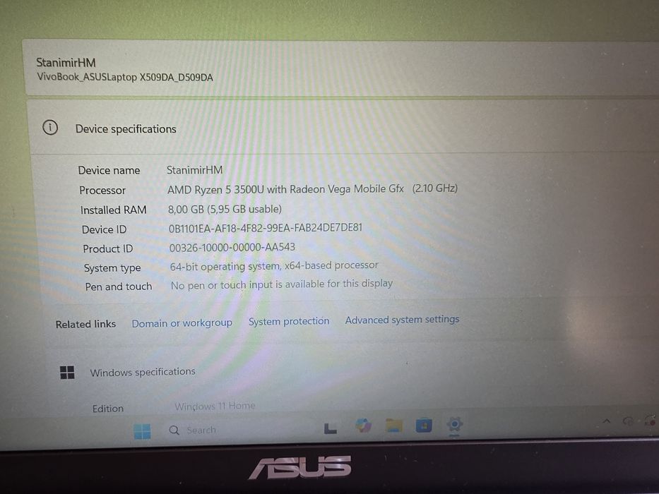 Лаптоп Asus 8ram