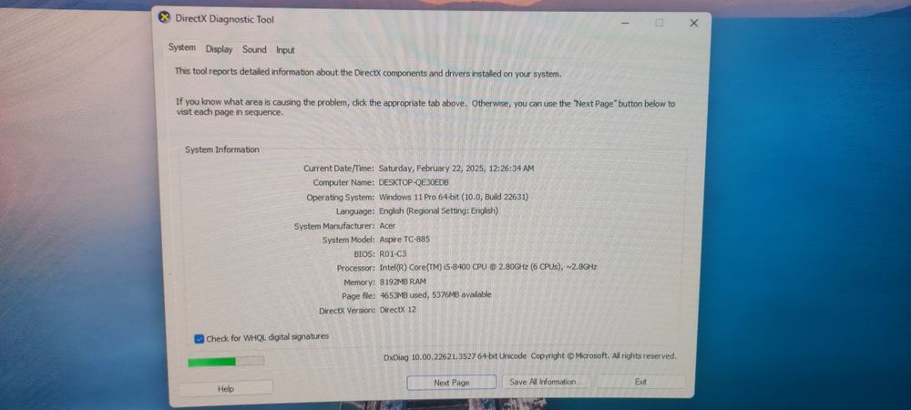 Calculator Acer I5-8400 8GB RAM GTX 1050 500GB Stocare SSD+HDD
