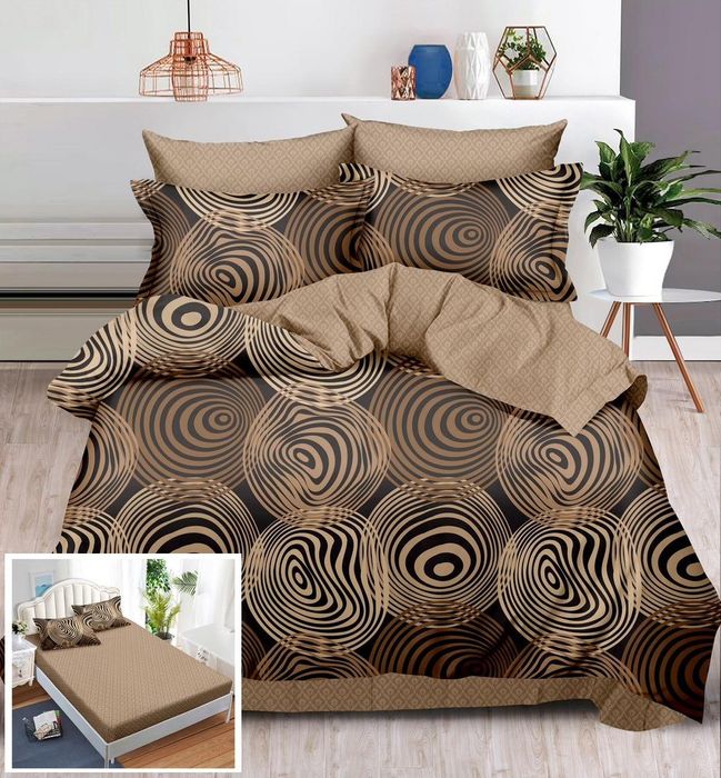 Lenjerie Pat Dasha Sx004, Bumbac, 6 Piese, Cu Elastic, Bej, Maro