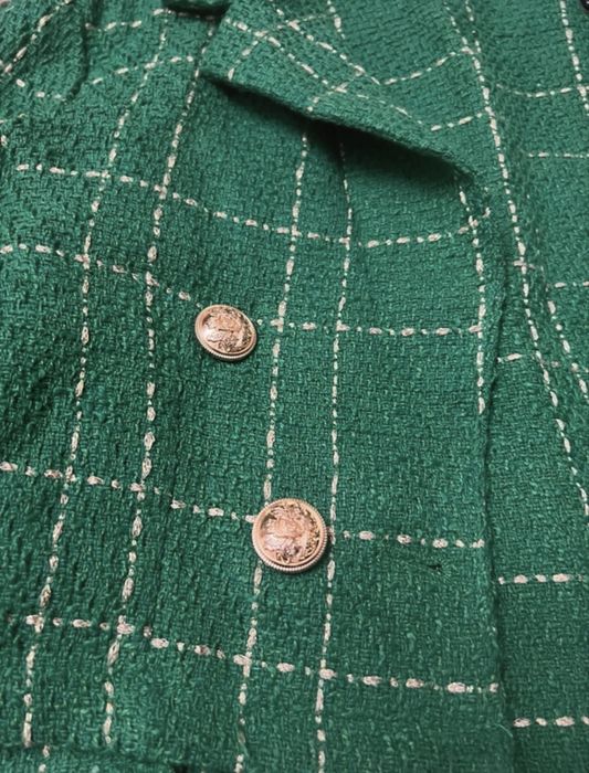 Compleu verde fusta si sacou