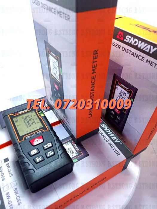 Ruleta Laser 40m Sndway Digital Portabil Usor De Manevrat