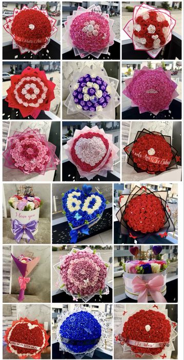 Buchet trandafiri de sapun sau satin / Aranjamente florale/ Aran dulce