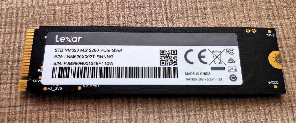 NVME M.2 SSD 2TB Lexar NM620 PCIe 3.0