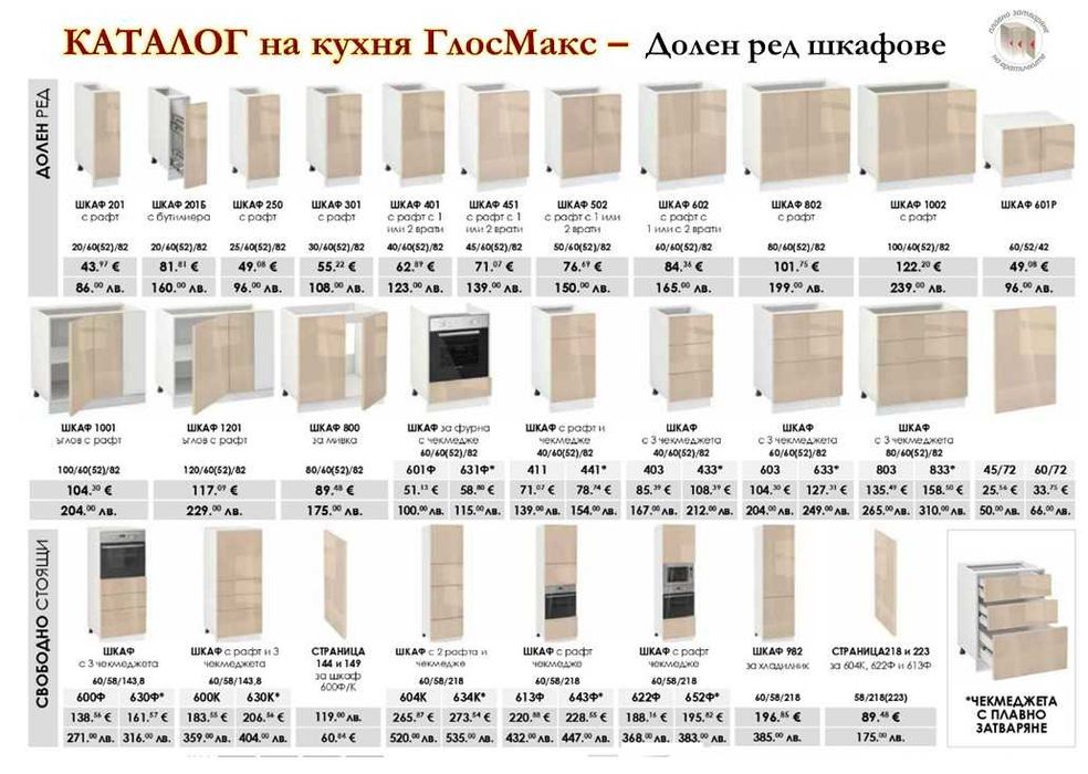 Кухня Глосмакс МДФ - 200х300 см - Антрацит. Безплатен Проект за Вас