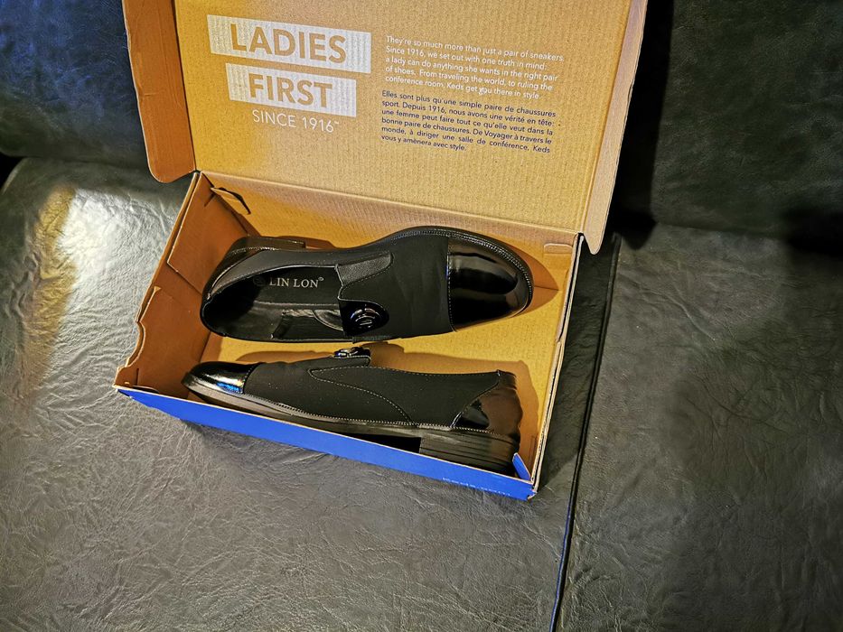 Pantofi dama. Pantofi casual catifea negri-38