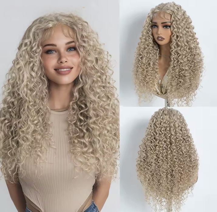 Peruca blonda creața lace front