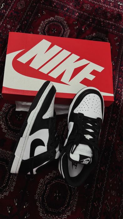 Кроссовки Nike dunk low черно белый