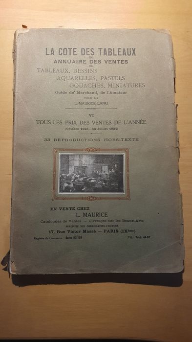 Catalog licitații tablouri Paris 1924
