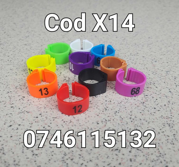 Cocosi Pasari Gaini Rate Porumbei King Fazani-Inele-CLEME de 12mm- X14