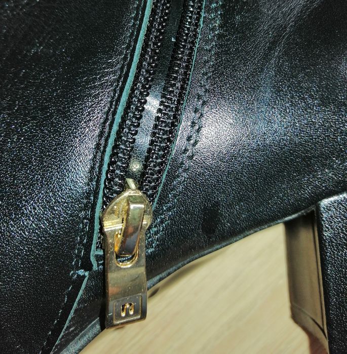 Botine Nessi negre din piele naturala, mărime 38, noi