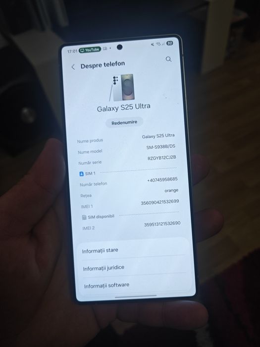 Vând sau Schimb Samsung Galaxy S25 ULTRA 5G  256GB