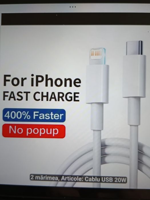 Cablu (fast charger) pentru încărcarea rapidă a telefoanelor iPhone