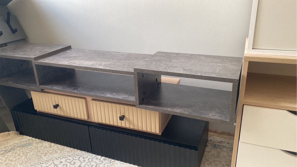 Новая  вешалка , новая тумба под телевизор