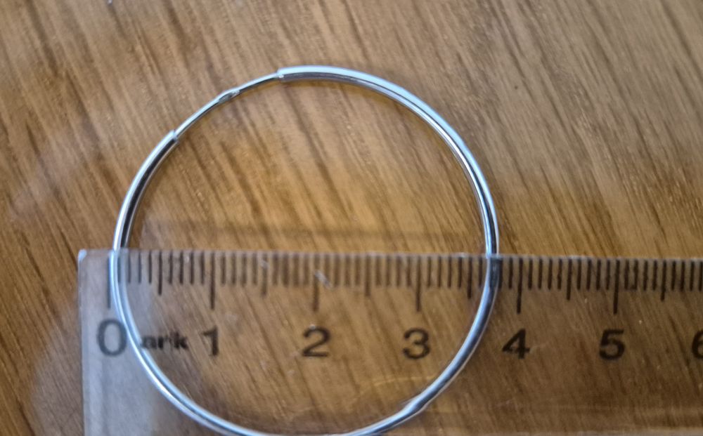 Дамски сребърни обеци халка