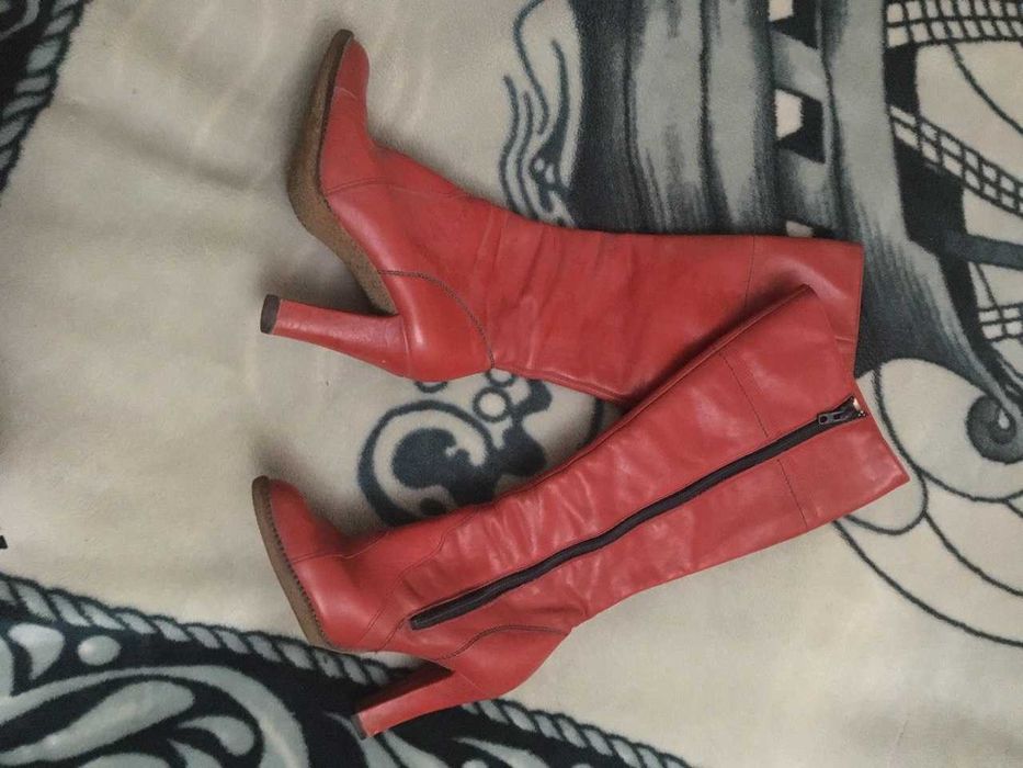 Сапоги демисезонные красные австрийские