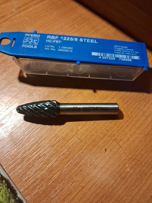 Freze carbură PFERD noi RBF 1225/8, freze metal/oțel/fontă, scule profesionale