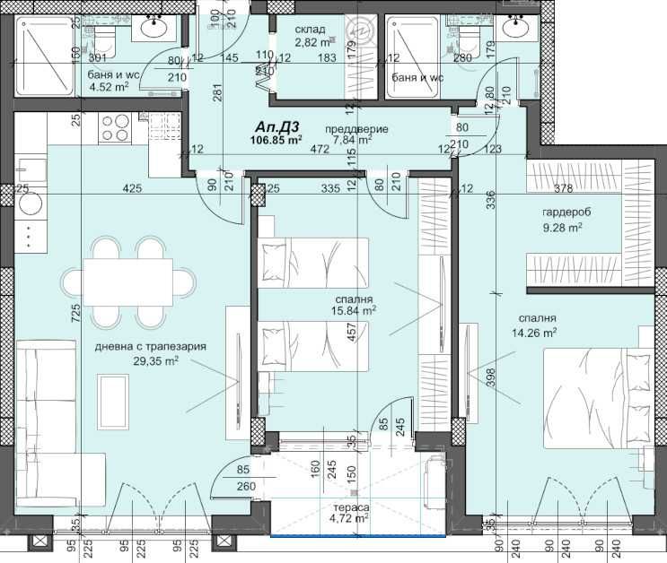 Продава се Тристаен апартамент в Пловдив, Тракия - 126 кв.м за 1535 €/кв.м - Снимка #1