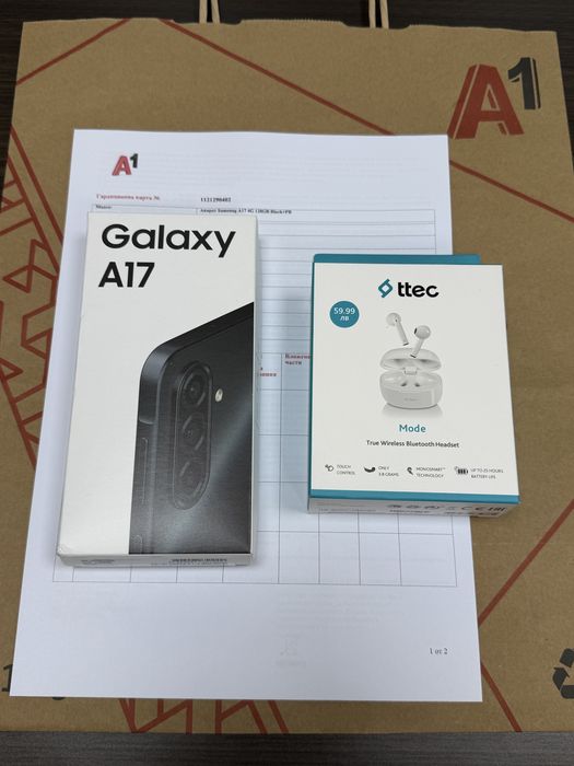 ЗАПЕЧАТАН 128GB Samsung A17 TTEC MODE Гаранция от A1 до 2028год. Black / Черен