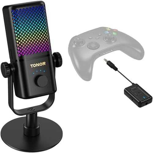 Нов Геймърски безжичен микрофон с RGB светлини, 15ч работа, USB съвместим