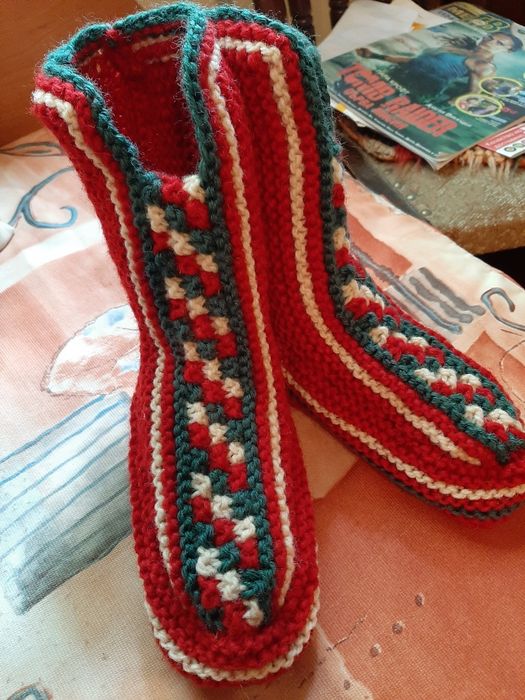 Плетени вълнени домашни ботушки дамски, мъжки, детски