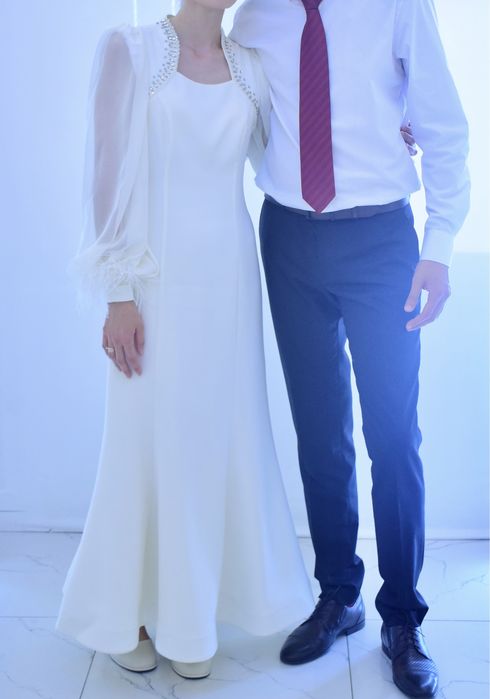 Белое платье для свадьбы, узату