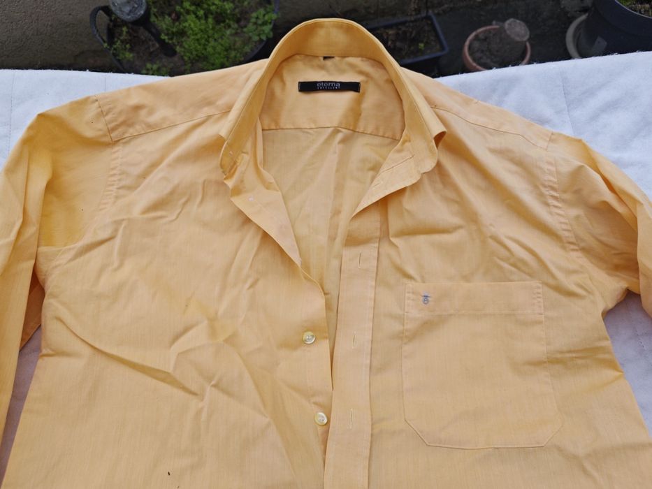 Camasa Eterna barbati piersica/orange din bumbac marime 42