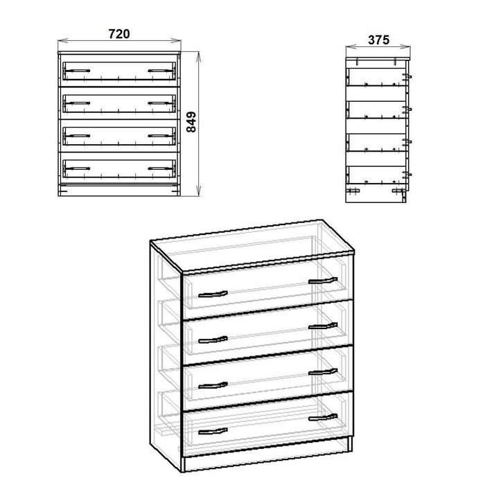Нов! Скрин Компанит Комод-4Б