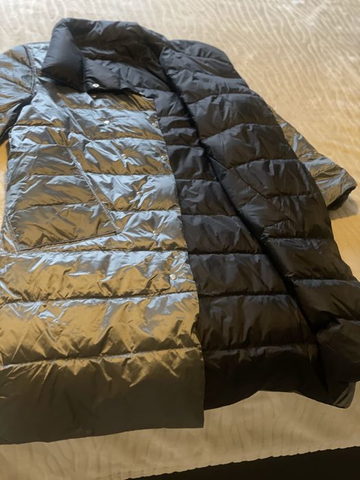 Дамско двулицево палто-черно/сребро