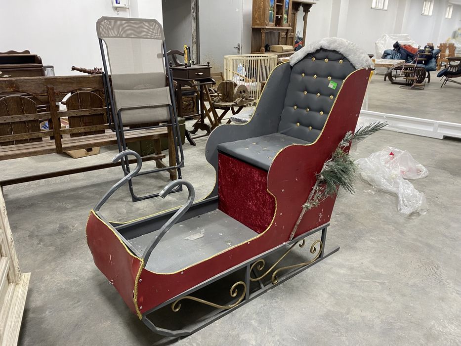 Новогодний декор санки, снеговик, звезды