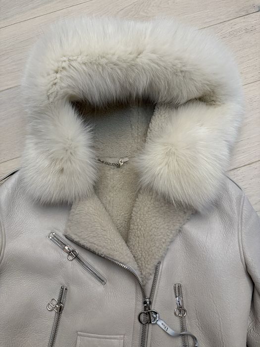 Geaca piele naturala cu blana naturala