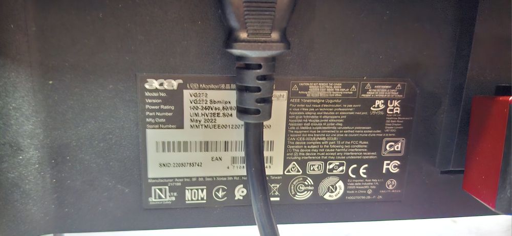Монитор Acer nitro vg272 sbmiipx 165 герц