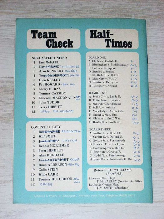 Нюкасъл Юнайтед оригинални футболни програми 1974 Ипсуич Лестър Стоук