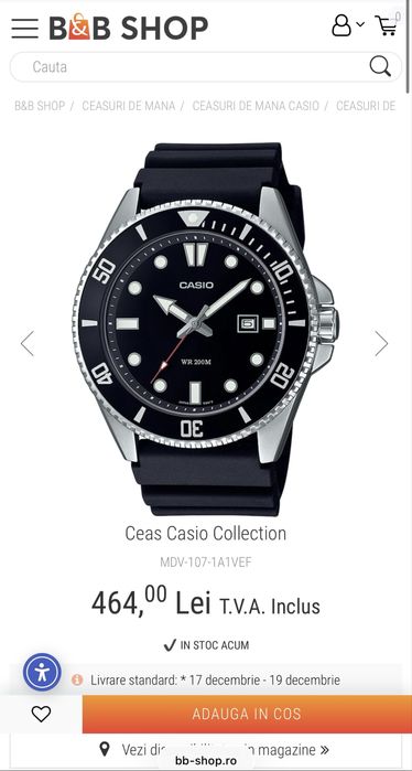 Vand Ceas Casio Duro MDV-107