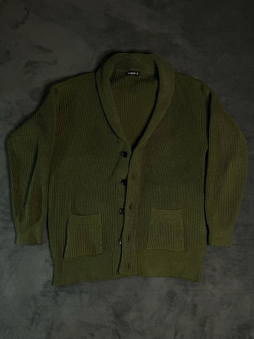 Зеленый классический кардиган, размер 2XL