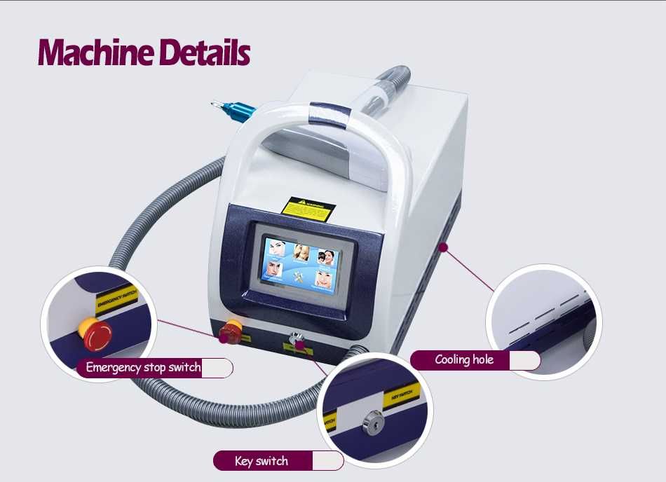 Портативный лазер Nd Yag для удаления татуировок