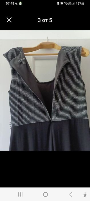 Черен прав летен дамски официален гащеризон размер L-XL на символична