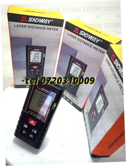 Ruleta Laser 40m Sndway Digital Portabil Usor De Manevrat